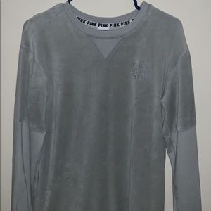 PINK velvet gray sweater
